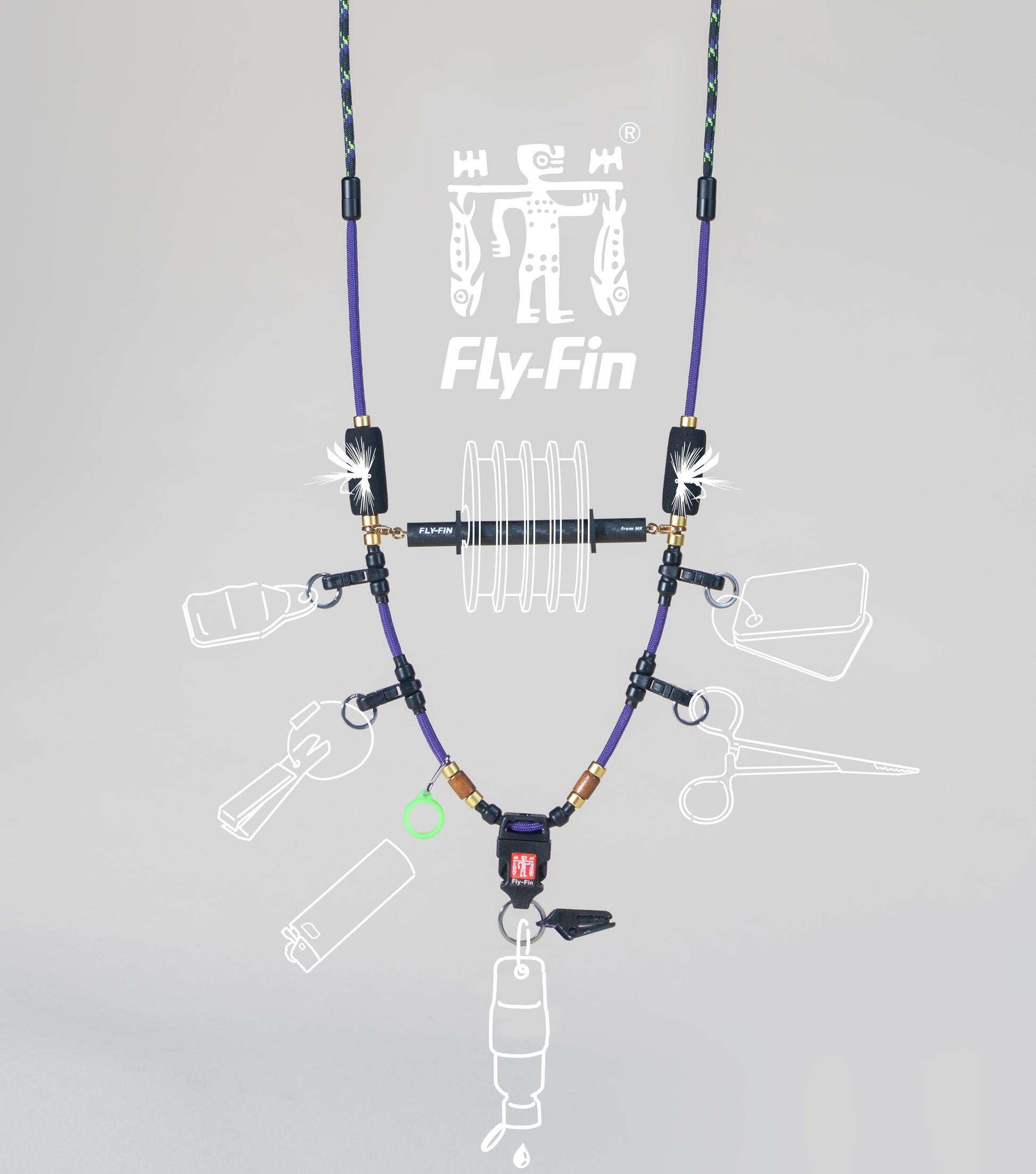 Fly Fishing Lanyard Purple